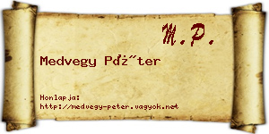 Medvegy Péter névjegykártya