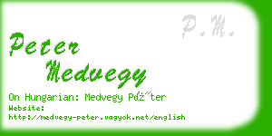 peter medvegy business card